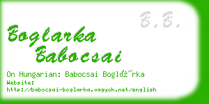boglarka babocsai business card